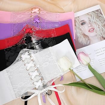 WHIPPY Women Lace-up Corset Waist Belt Transparent PVC Lace